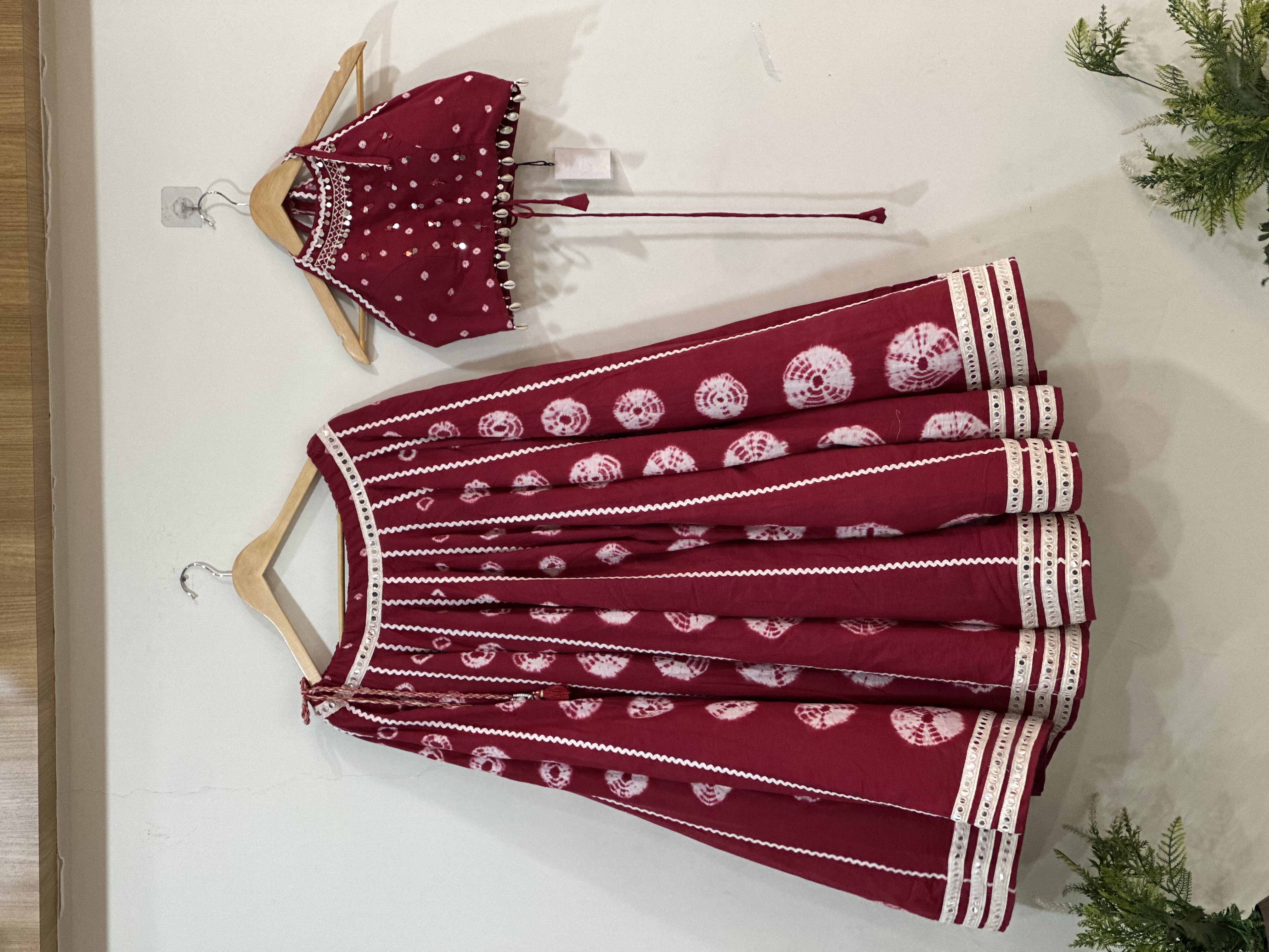 Cherry red co ord set chaniya choli